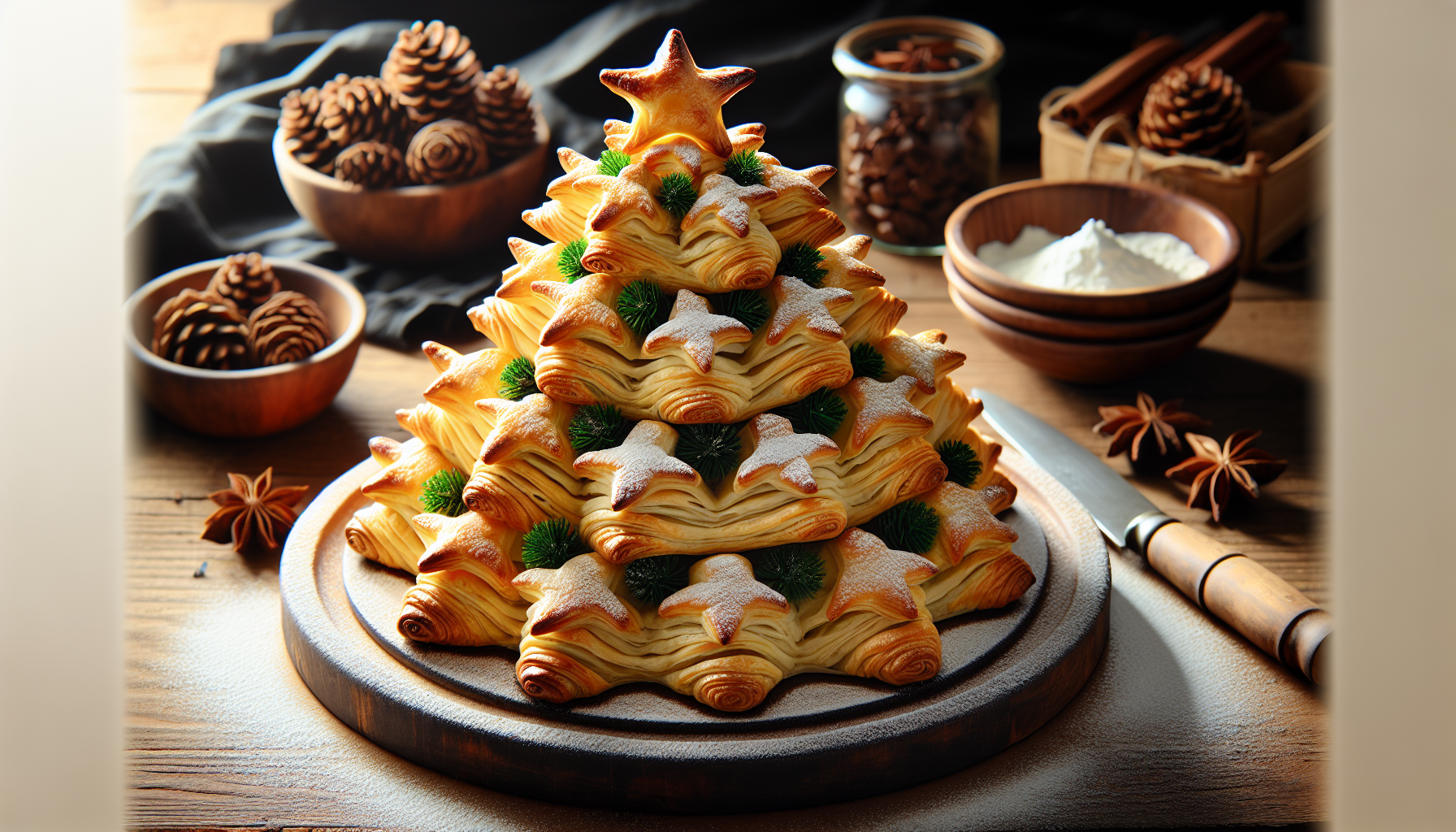 alberi di natale con pasta sfoglia